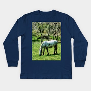 Horses - Appaloosa in Pasture Kids Long Sleeve T-Shirt